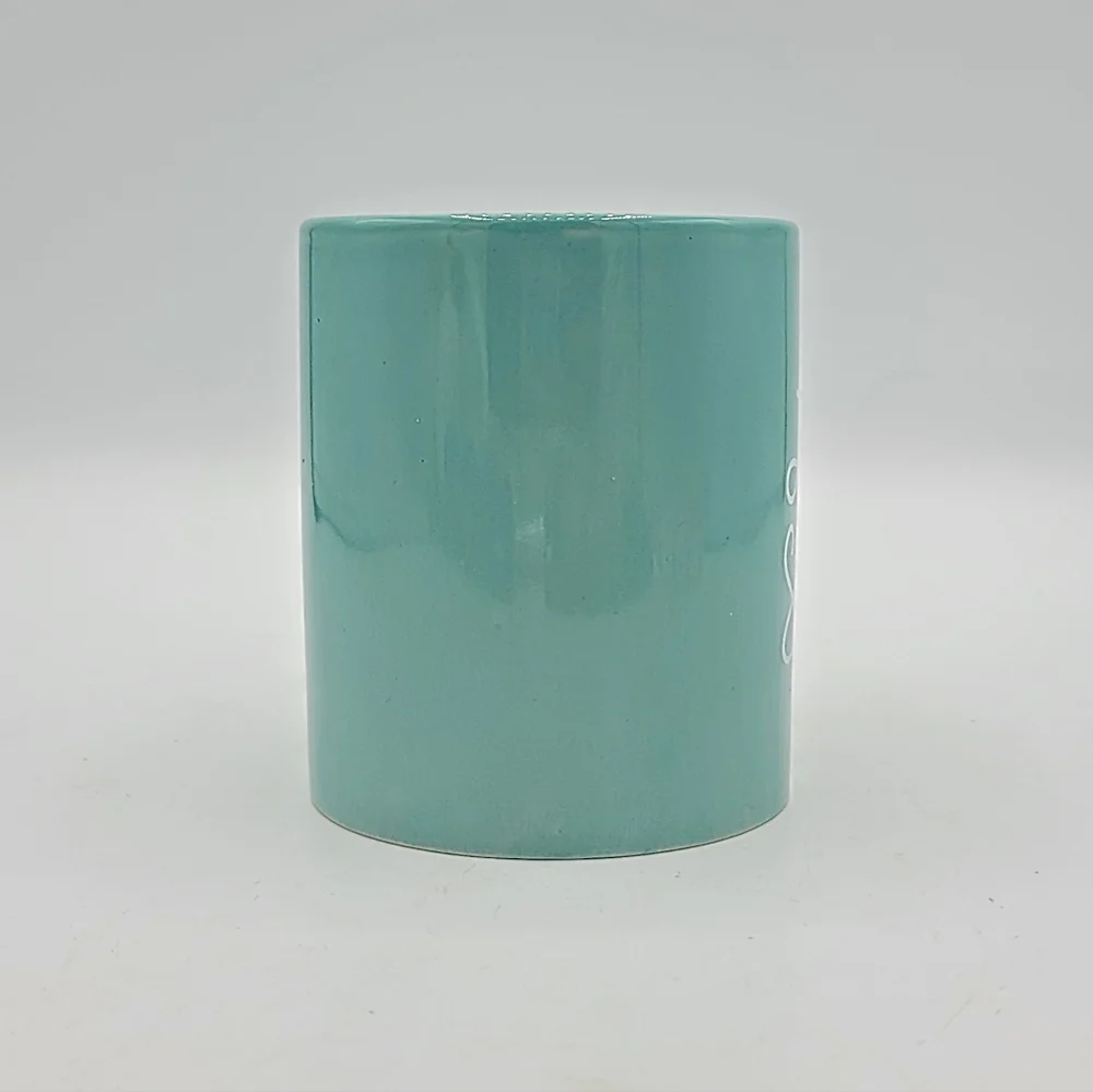 Life Is Sweet Teal Coffee Mug Modern Gourmet Foods Stoneware 3.75" Tall Vintage - Picture 3 of 9